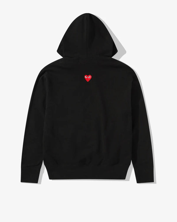 Play - Unisex Reverse Red Heart Zip Hooded - (Black)