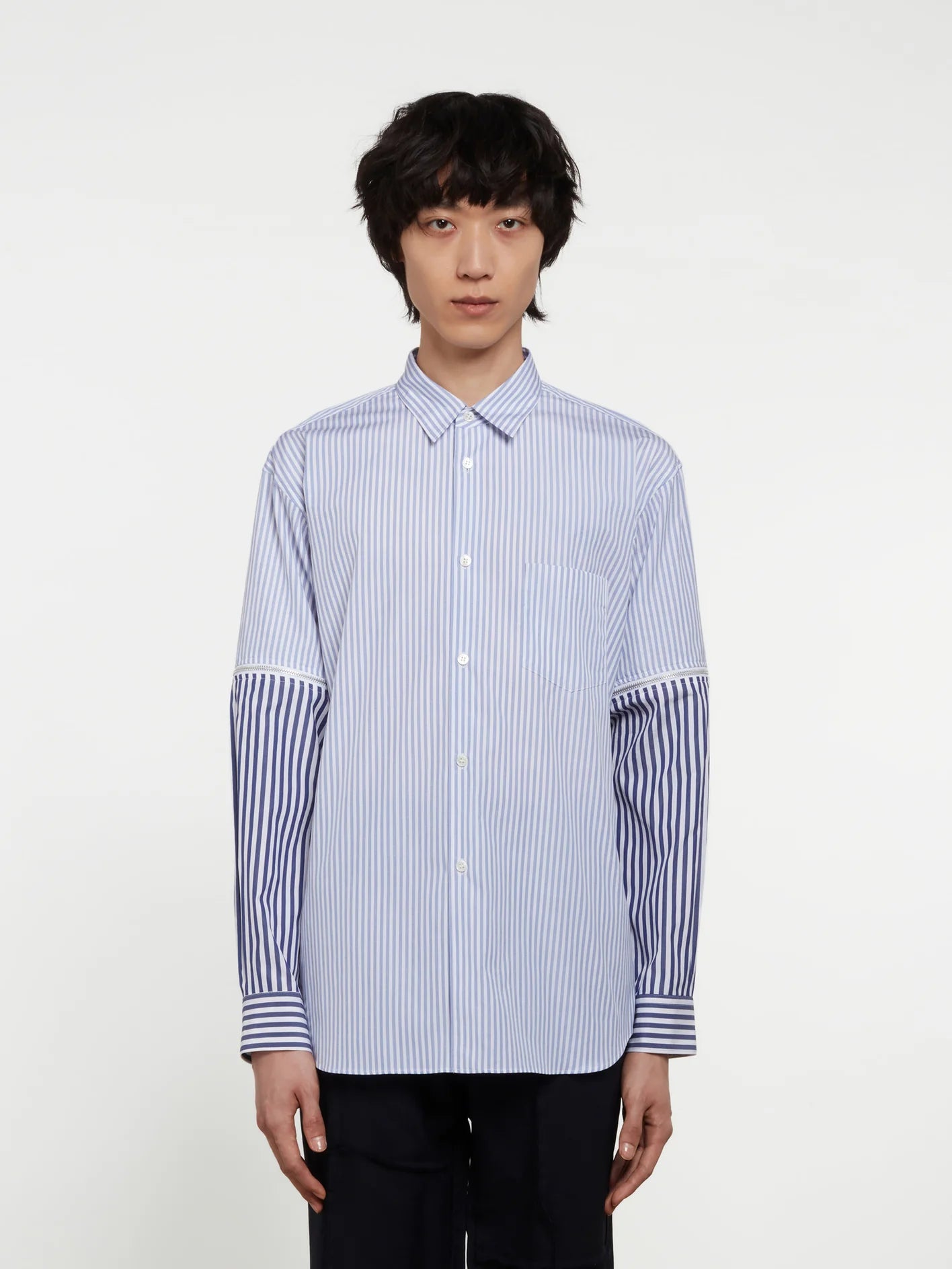 CDG Shirt: Men's Panelled Shirt (Stripe) | DSMS E-SHOP