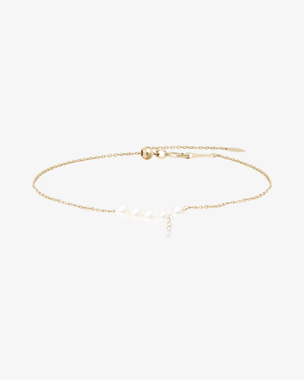 Persée - Perlée Bracelet with Five Pearls and One Diamond
