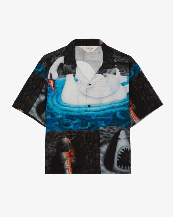 Brain Dead_BRAIN DEAD - Men's Copia Short Sleeve Button Down Shirt - (Black)_SHIRTS