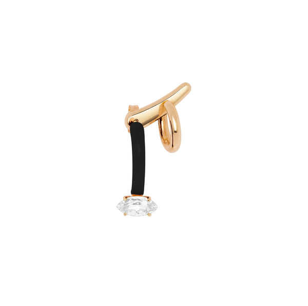 BEA BONGIASCA - Single Loop Earrings - (Black)