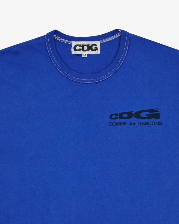 CDG3_Cdg - Overdyed Logo T-Shirt - (Blue)_TEES