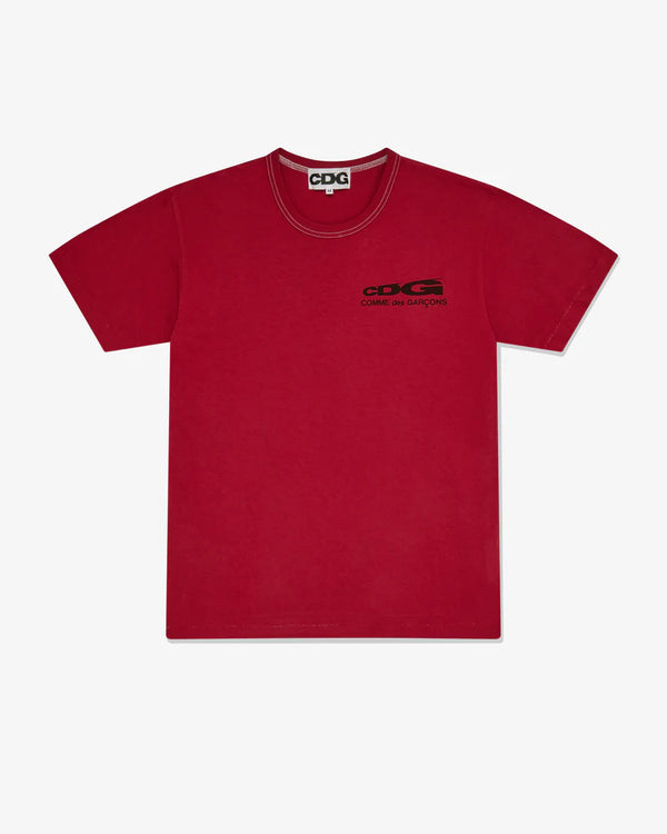 CDG - Overdyed Logo T-Shirt - (Red)