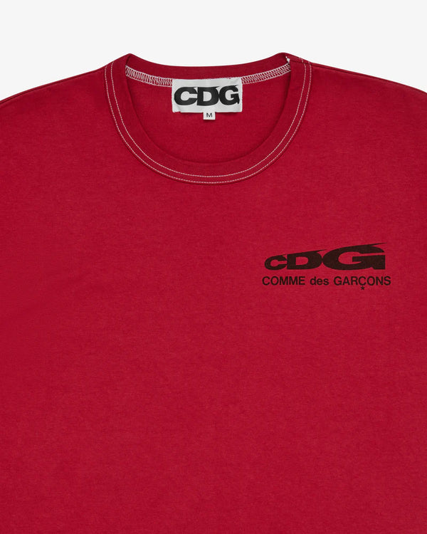 CDG3_Cdg - Overdyed Logo T-Shirt - (Red)_TEES