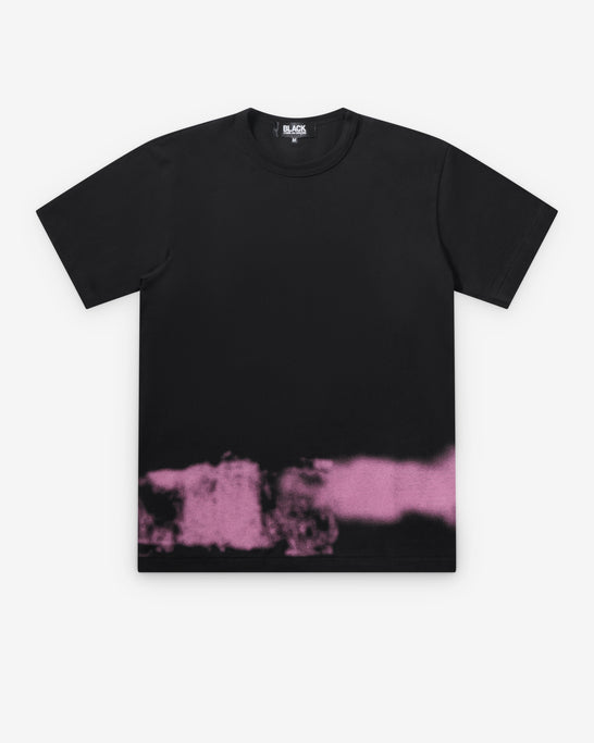 Black Comme des Garçons - Men's Pink Spray Print Tee - (Black)