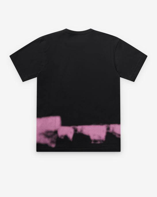 Black Comme des Garçons - Men's Pink Spray Print Tee - (Black)