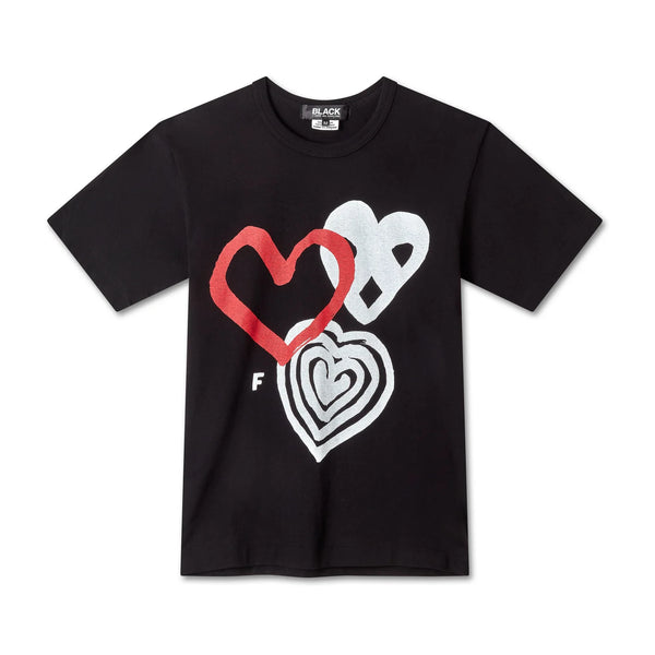 BLACK COMME DES GARÇONS - Filip Pagowski Printed Hearts T-Shirt - (Black)