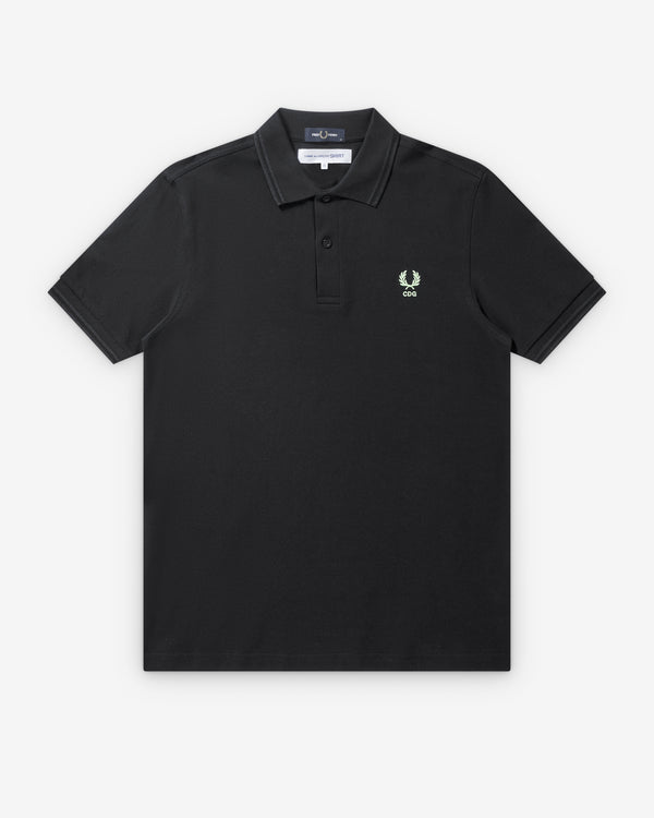 CDG Shirt - Men's Fred Perry Logo Polo Shirt - (Black/Green)