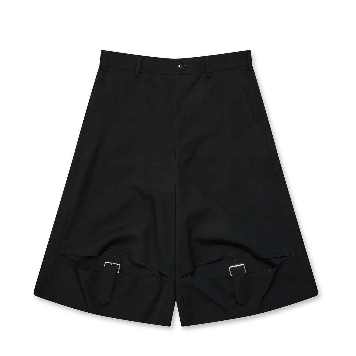 BLACK Comme des Garçons: Wide Leg Shorts (Black) | DSMS E-SHOP