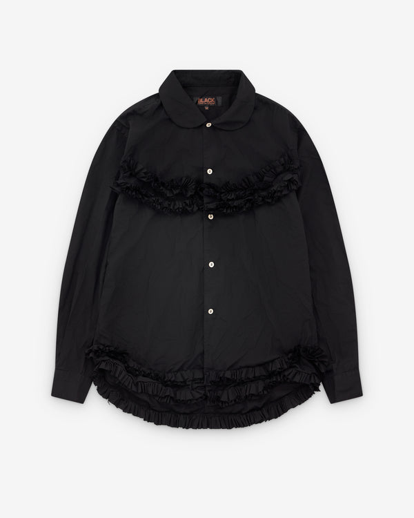 Black Comme des Garçons - Men's Ruffle Seam Shirt - (Black)