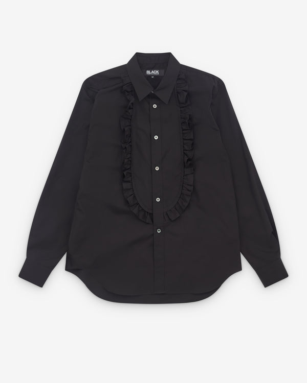 Black Comme des Garçons - Men's Ruffle Yoke Shirt - (Black)
