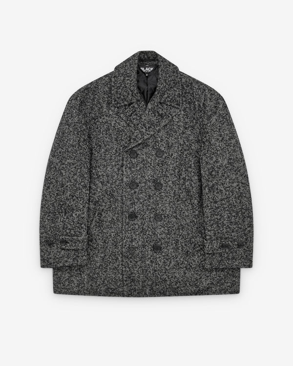 Black Comme des Garçons - Men's Double Breasted Herringbone Coat - (Black/White)
