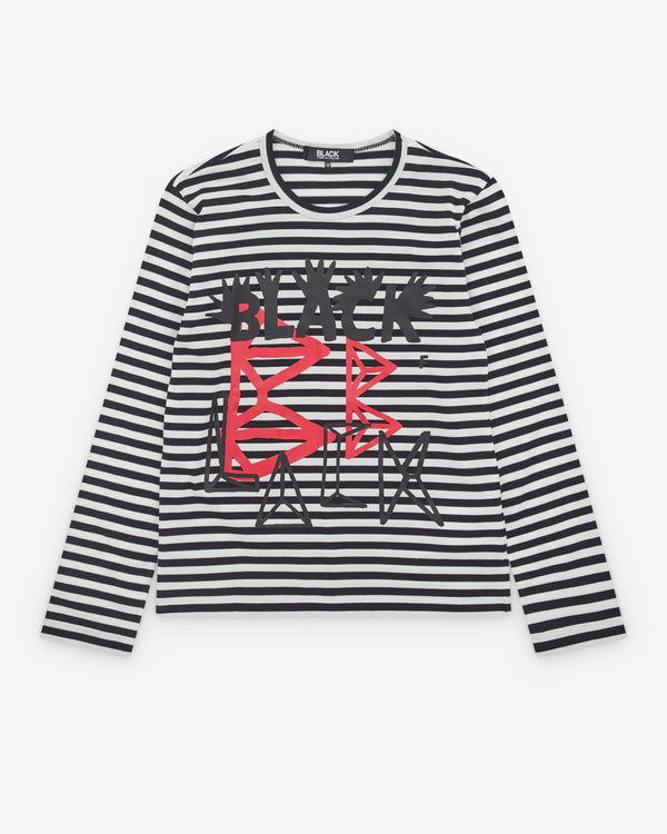 Black Comme des Garçons -  Stripe Long Sleeve T-Shirt - (Black/White)