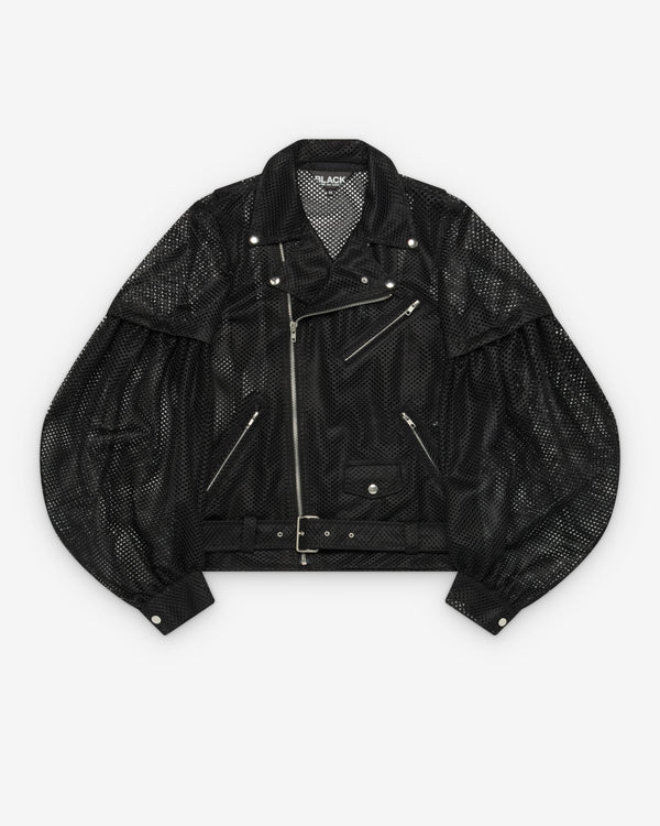 CDG Black Collection_Black Comme des Garçons - Men's Puff Sleeve Biker Jacket - (Black)_JACKETS