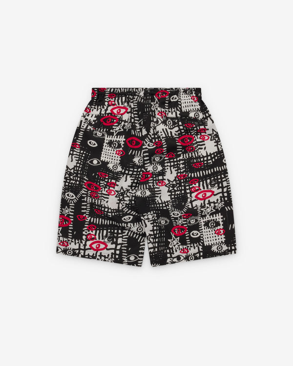 CDG Black Collection_Black Comme des Garçons - Men's Red Eye Printed Shorts - (Print)_SHORTS