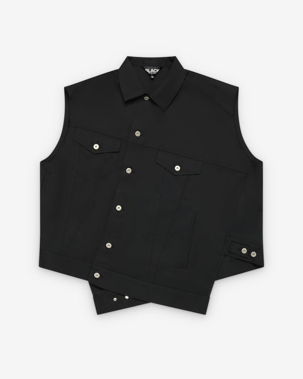 CDG Black Collection_Black Comme des Garçons - Men's Side Button Jacket - (Black)_JACKETS