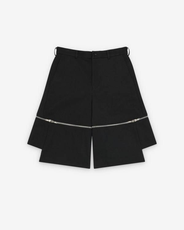 CDG Black Collection_Black Comme des Garçons - Men's Tailored Zip Shorts - (Black)_SHORTS
