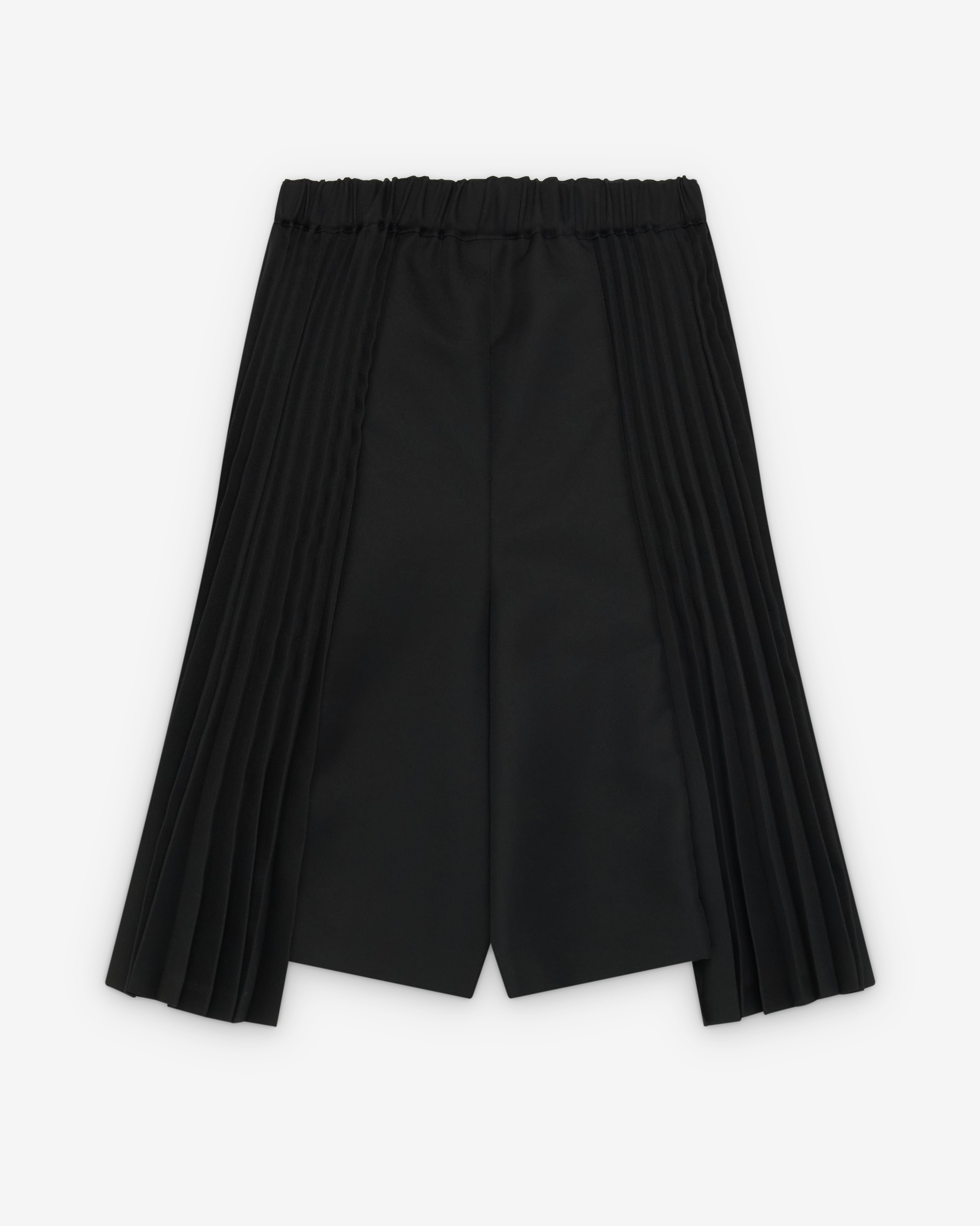 Black Comme des Garçons: Men's Side Pleat Shorts (Black) | DSMS E-SHOP