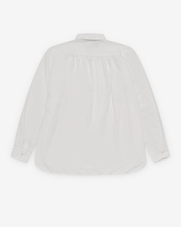 CDG Black Collection_Black Comme des Garçons - Men's Pleated L/S Shirt - (White)_SHIRTS