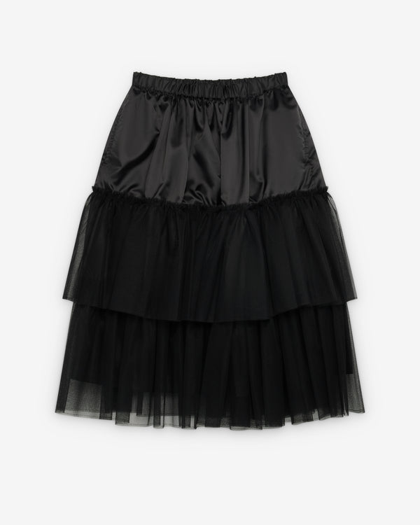 CDG Black Collection_Black Comme des Garçons - Men's Drawstring Ruffle Skirt - (Black)_SKIRTS