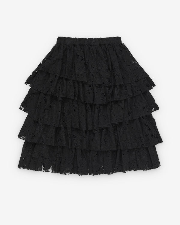 Black Comme des Garçons - Men's Raschel Lace Tier Lace Skirt - (Black)