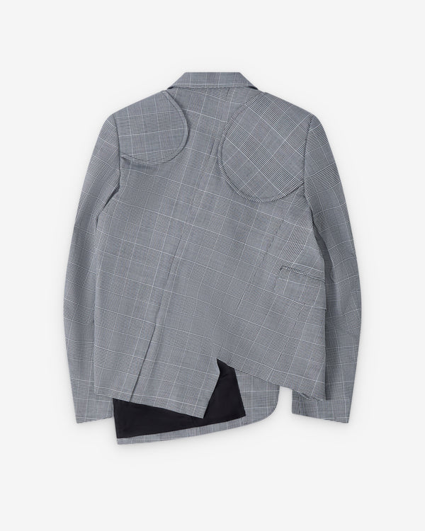 Black Comme des Garçons - Men's Houndstooth Asymmetric Check Blazer - (Black/White)