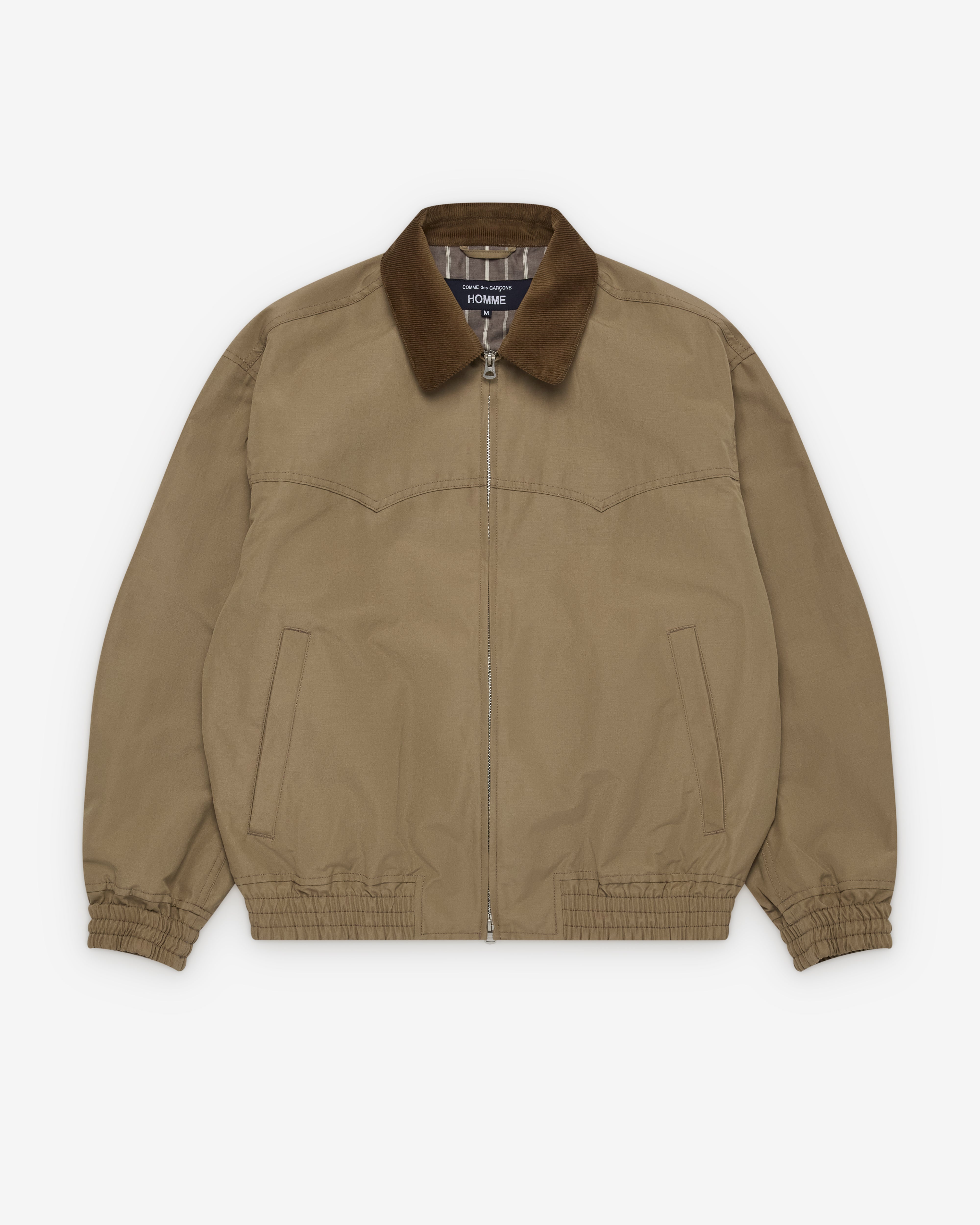 Comme des Garçons Homme: Men's Ruched Zip Jacket (Beige) | DSMS E-SHOP