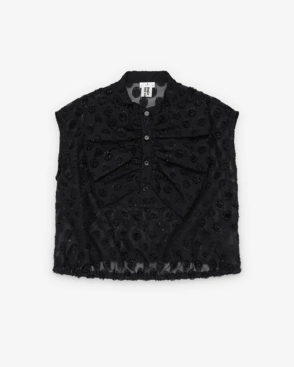 Noir Kei Ninomiya - Women's Polka Dots Pattern Jacquard Georgette - (Black)