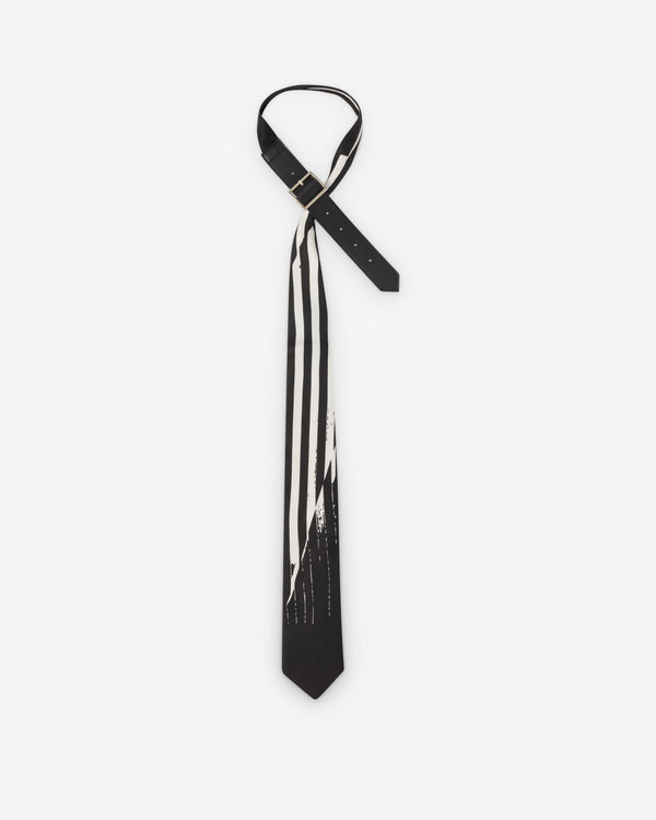 DSM Kei Ninomiya - Unisex Stripes Printed Tie Strap Closure Woven - (Black)