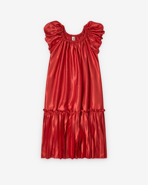 Noir Kei Ninomiya - Women's Satin Red Pleats Dress - (Red)