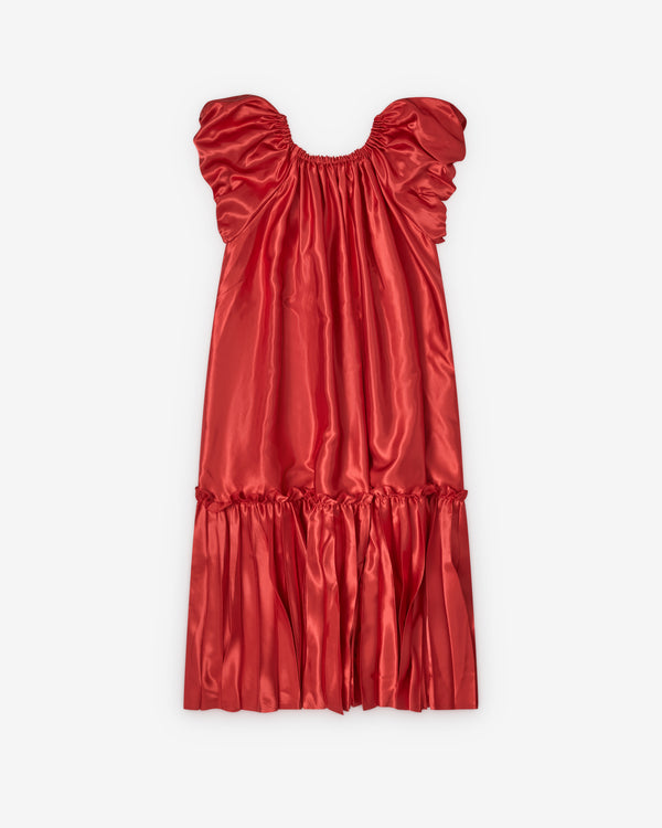 Noir Kei Ninomiya - Women's Satin Red Pleats Dress - (Red)