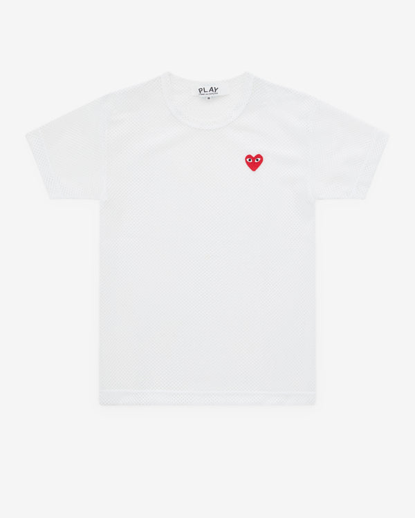 Play - Mesh T-Shirt Red Heart - (White)
