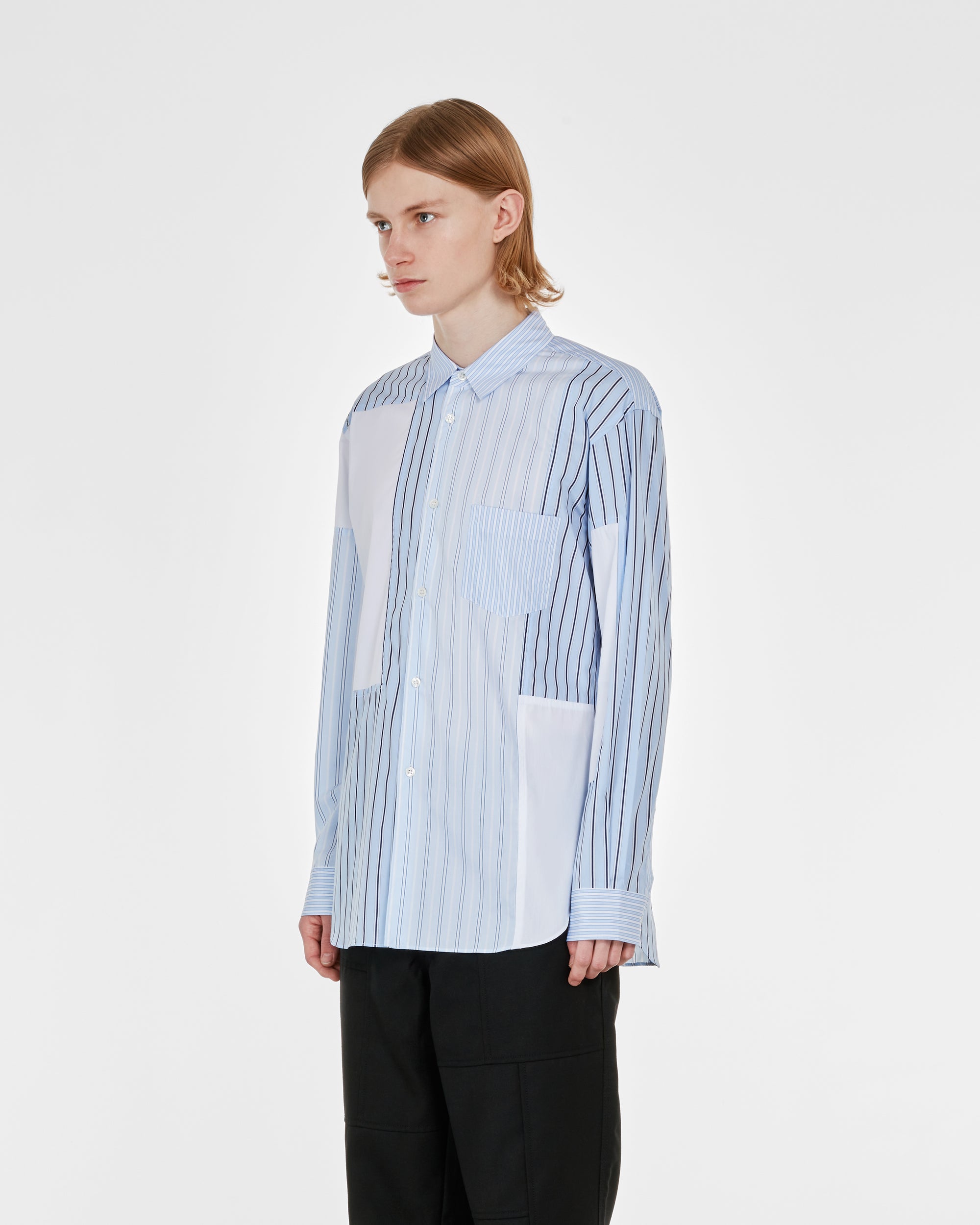 CDG SHIRT - Men's Stripe Dress Shirt - (1 Stripe / White) SS24 FM-B032 ...