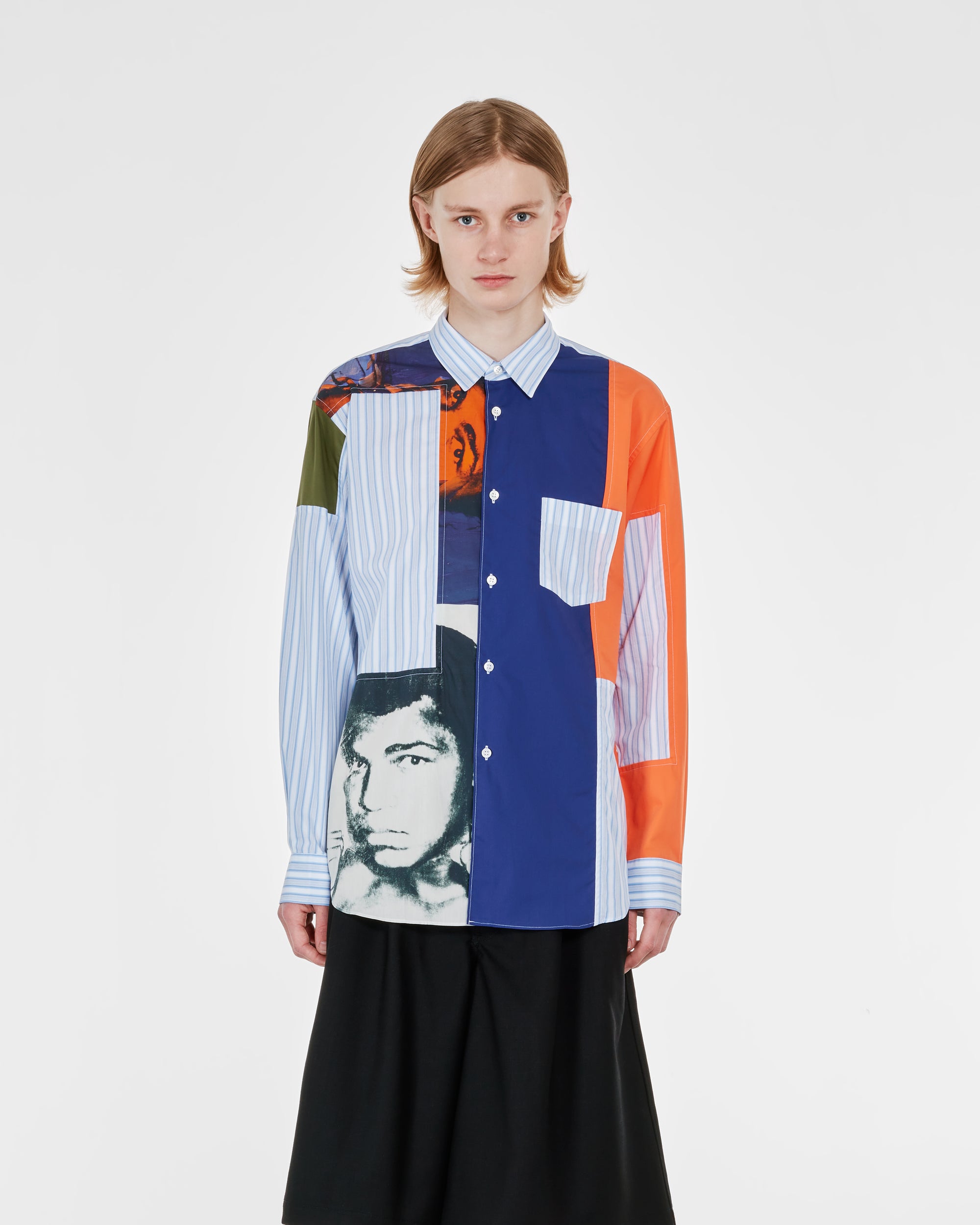 CDG Shirt - Andy Warhol Men's Cotton Stripe Shirt - (Print L-2) view 3
