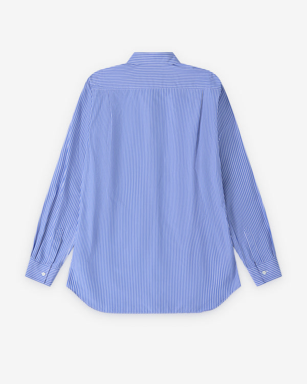 CDG Shirt - Men's Circle Pattern Stripe Shirt - (Blue Stripe)