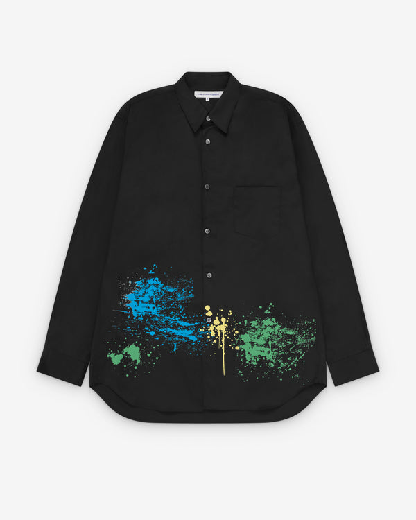 CDG Shirt - Men's Printed Cotton Poplin - (Black)