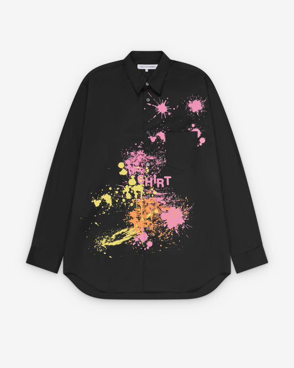 CDG Shirt - Men's Printed Cotton Poplin - (Black)