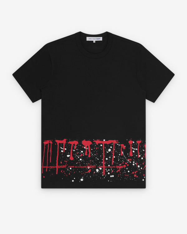 CDG Shirt - Men's Printed Cotton Jersey - (Black)