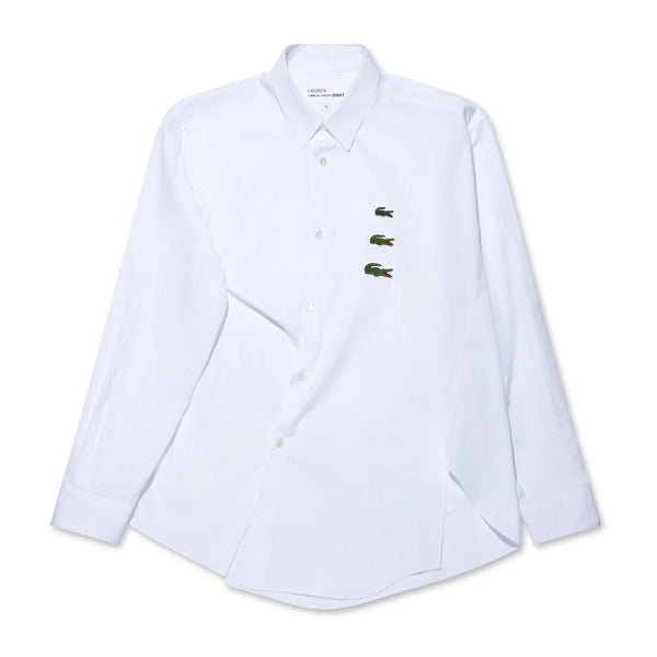 CDG Shirt - Lacoste Men's Asymmetric Shirt - (White)