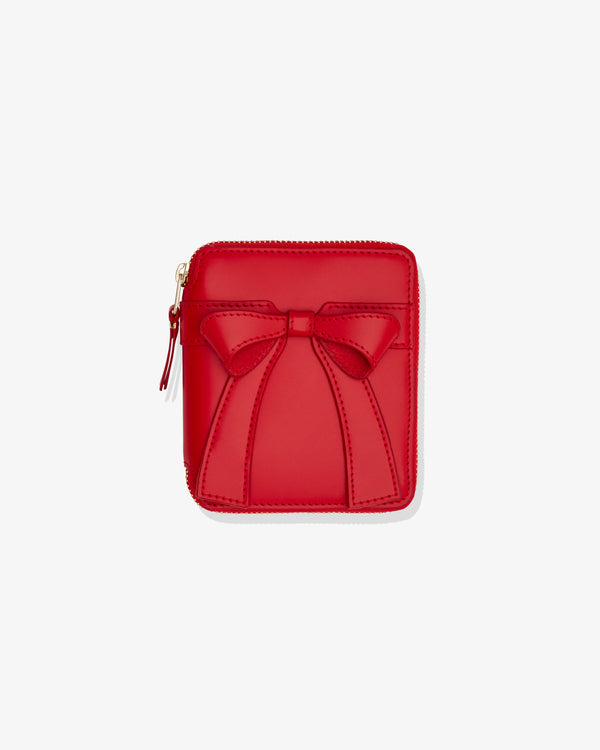 CDG Wallet - Big Bow Full Zip Around Wallet - (Red)