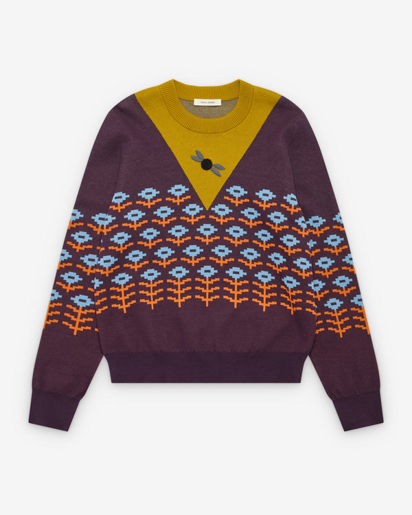 Craig Green - Men's DSM Pixel Flower Jumper - (Mustard/Purple)