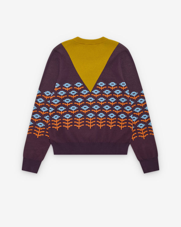Craig Green_Craig Green - Men's DSM Pixel Flower Jumper - (Mustard/Purple)_SWEATERS