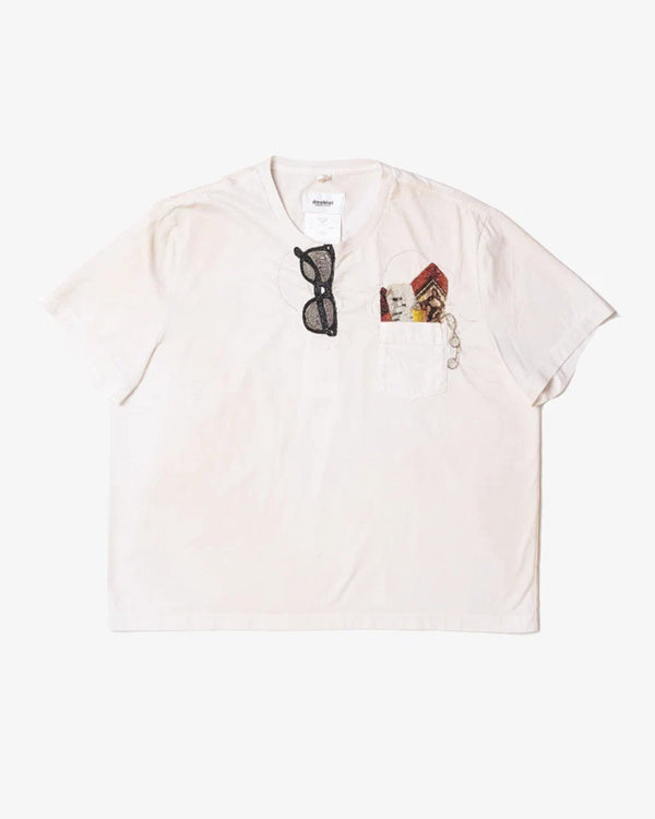 Doublet - Men's Trompe L’Oeil Embroidery T-Shirt - (White)