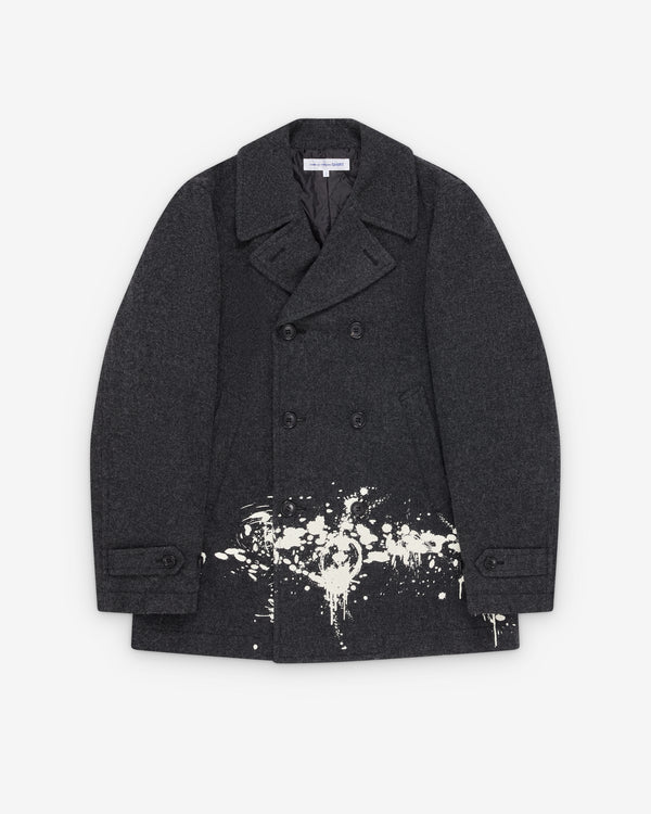 CDG Shirt - Men's Printed Wool Tweed - (Grey)