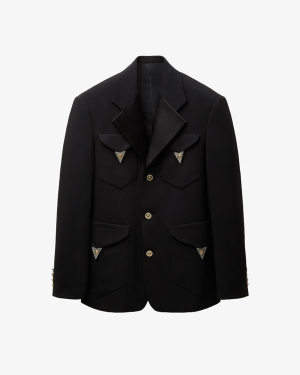 VERSACE - Men's Formal Jacket Responsible Stretch Wool Tailoring - (Black)