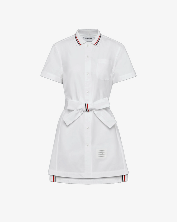 Thom Browne_Thom Browne - Women's Short Sleeves Shirtdress Thigh Length In - (White)_DRESS