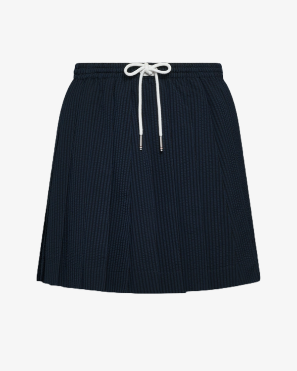 Thom Browne_Thom Browne - Women's Mini Length Drawstring Pleated Skirt - (Navy)_SKIRTS