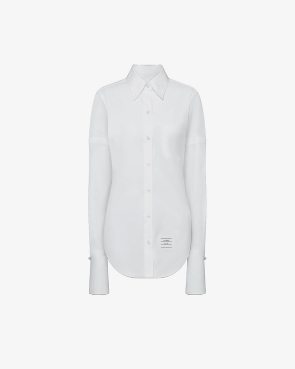 Thom Browne_Thom Browne - Women's Solid Poplin Armband French Cuff Shirt - (White)_SHIRTS