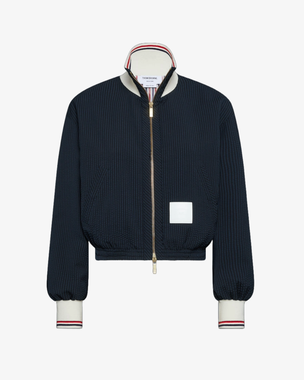 Thom Browne_Thom Browne - Women's Zip-Up Track Jacket - (Navy)_JACKETS