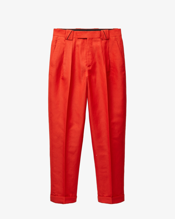 VERSACE - Men's Formal Pant Responsible Wool Linen Tailoring - (Red)